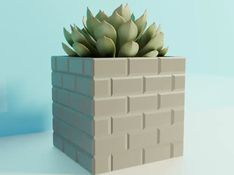 bricks videogame inspired planter pot