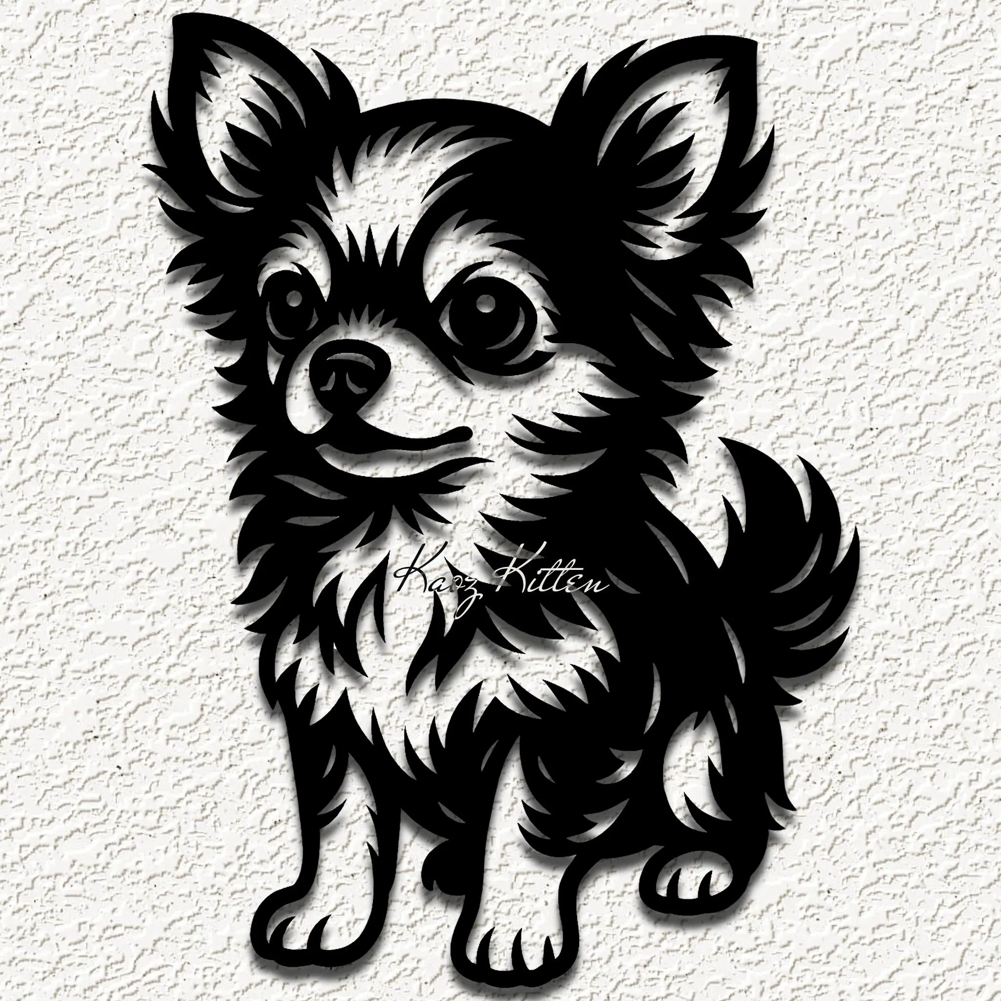 long haired chihuahua puppy dog wall art home decor