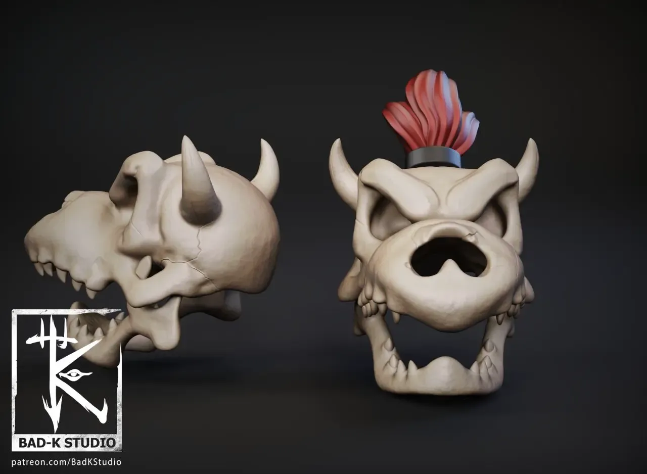 Bowser skull Super Mario 3D printing model