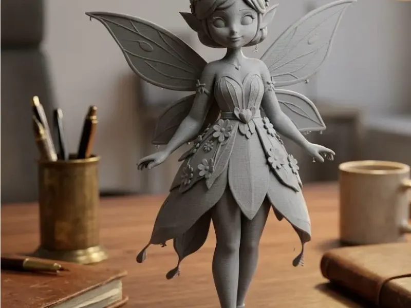 spring fairy with flower dress