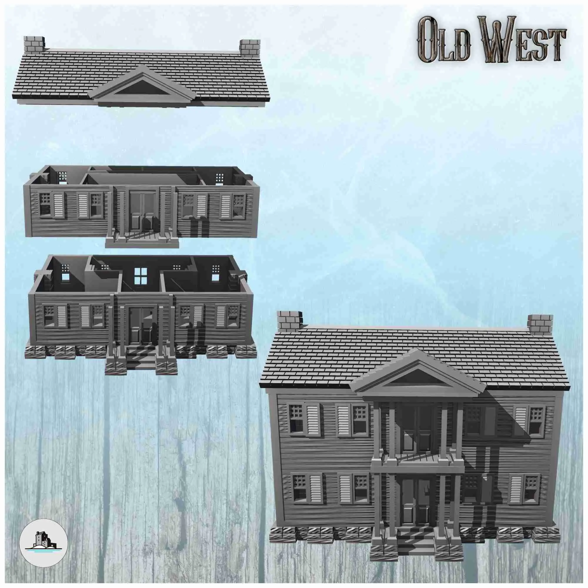 Greek revival western western plantation mansion with one fl