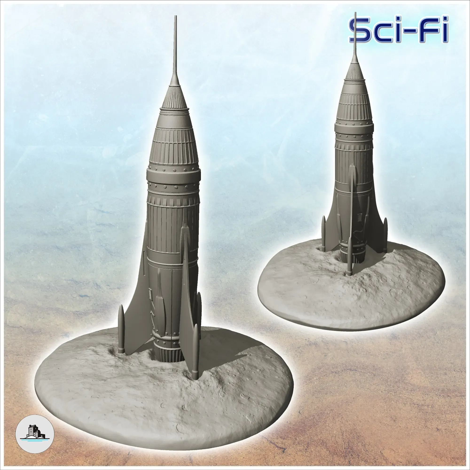 Supply rocket with spire - Terrain Scifi Science fiction SF