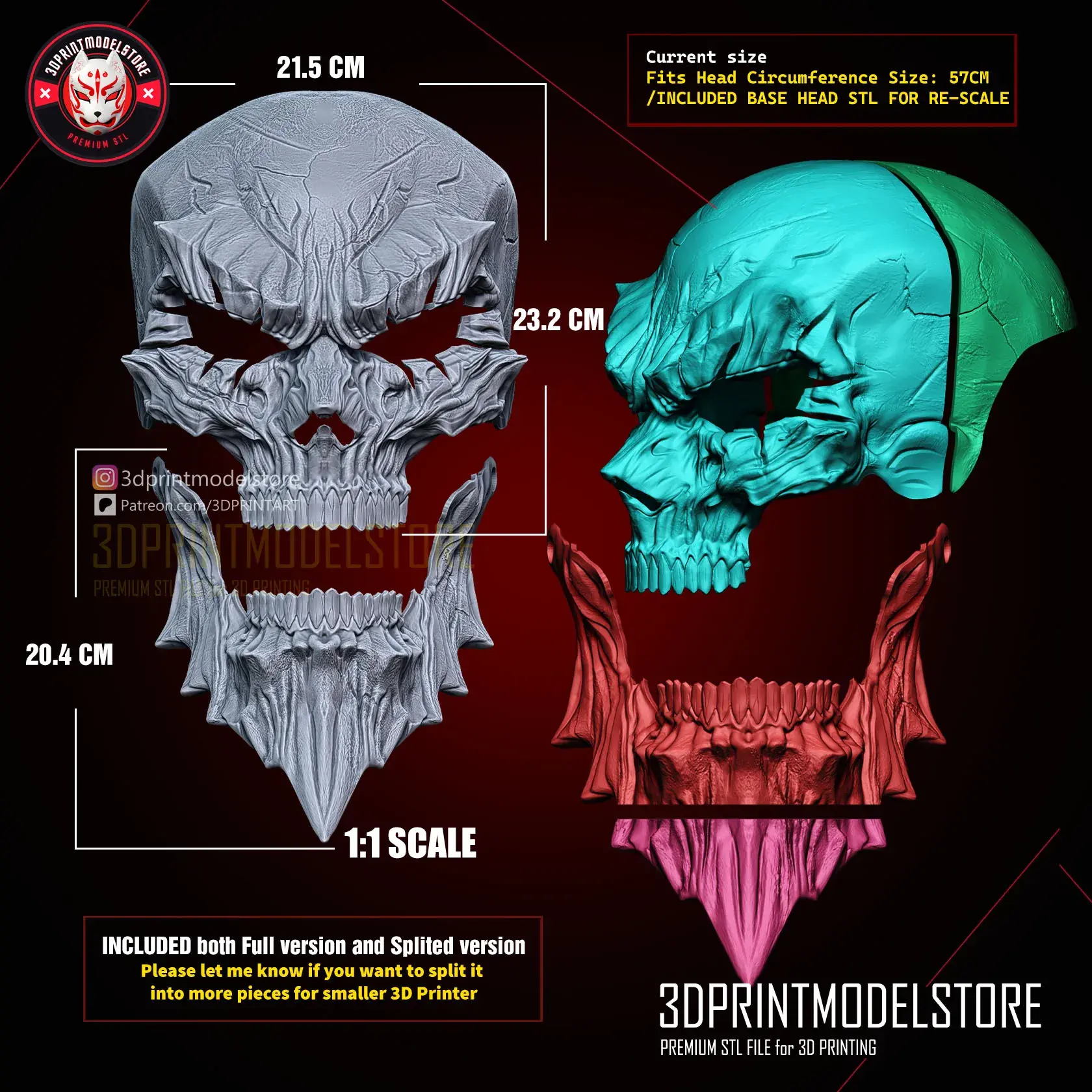Overlord Momonga Ainz Ooal Skull Mask - Premium STL Cosplay