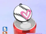 Soda Tab Opener Keychain I love Baseball-1