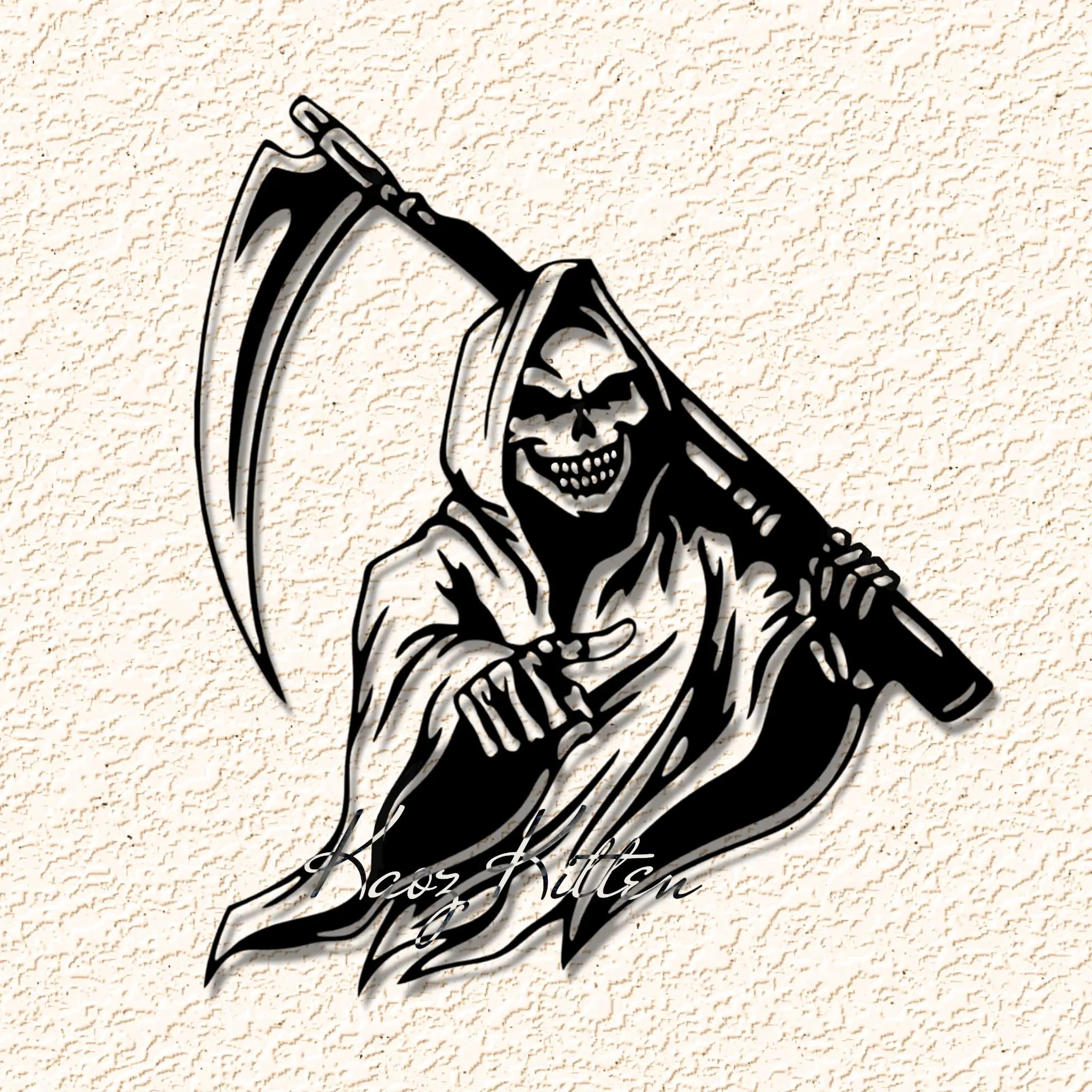 grim reaper pointing halloween wall art home decor
