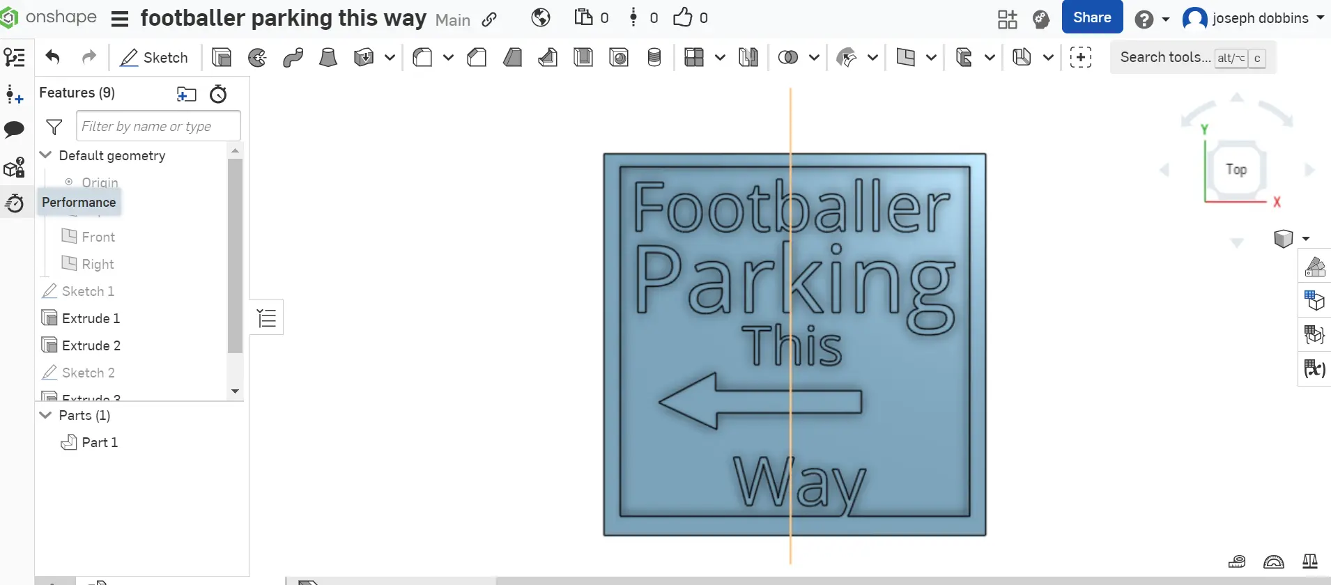 footballer parking sign