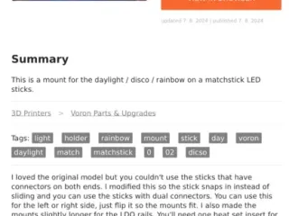 Voron v0.2 daylight disc rainbow matchstick mount