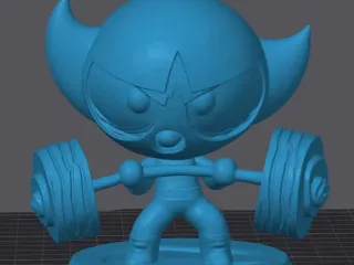 Buttercup Powerpuff Girl Lifting Statue