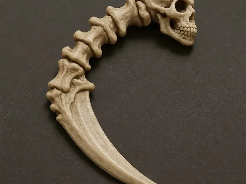 ☠️ Lama a Mezzaluna con Teschio
