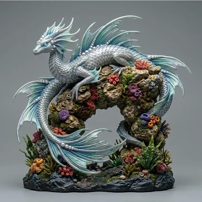 Aquarium Decor Dragon Guardian 3D Design