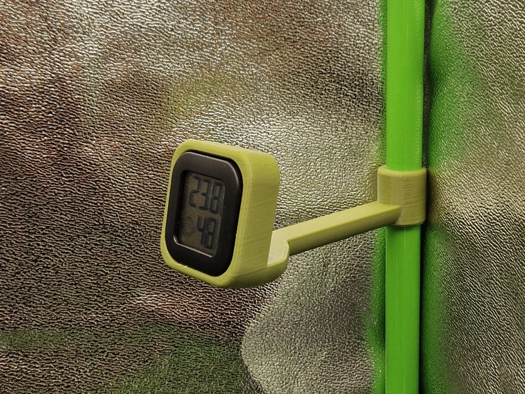 Grow tent temp / humidity monitor holder
