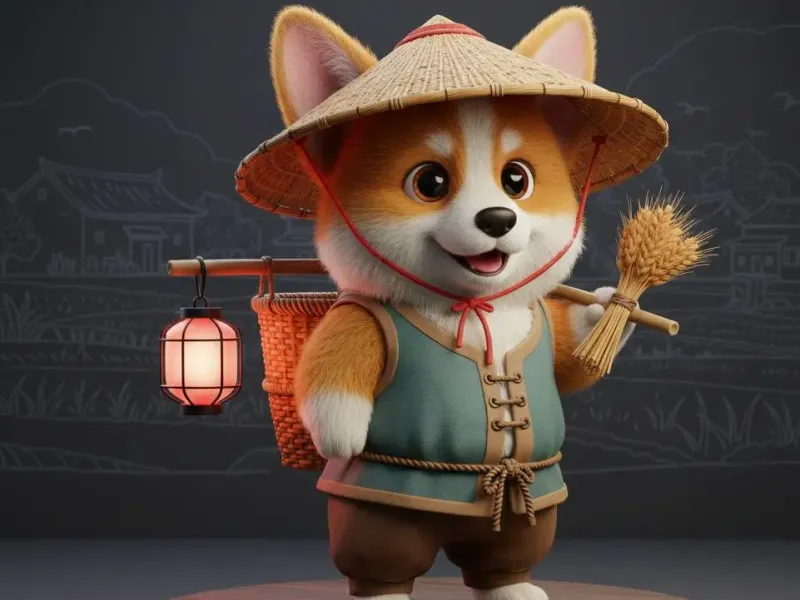 Dog farmer worker figure