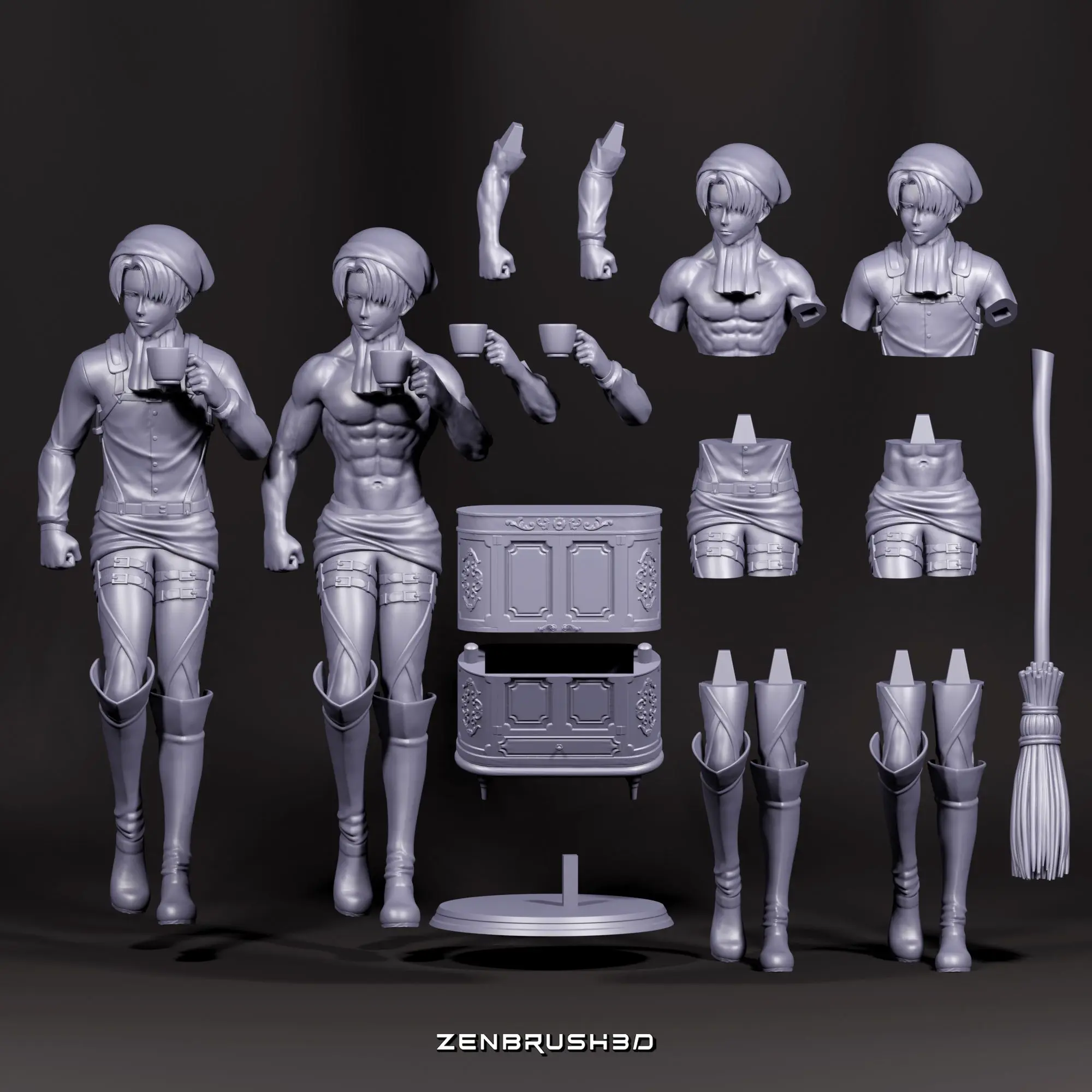 LEVI ACKERMAN - CLEANING OUTFIT - ATTACK ON TITAN 3D