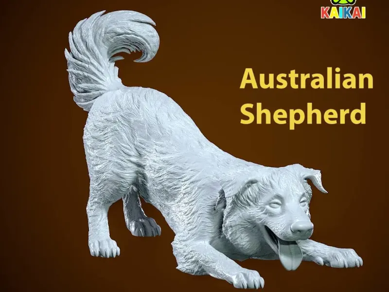Australian Shepherd Dog - statue - 3D print