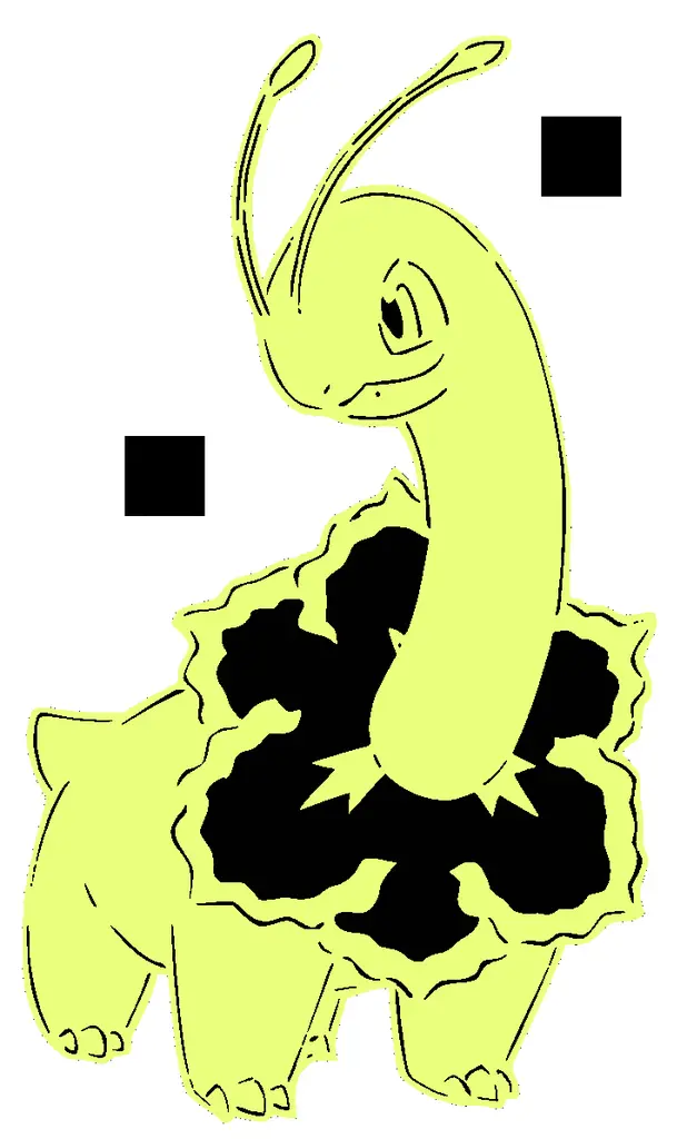154 Meganium stencil + 2D