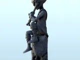 Alien flute player on stone (18) (+ pre-supported version &-5