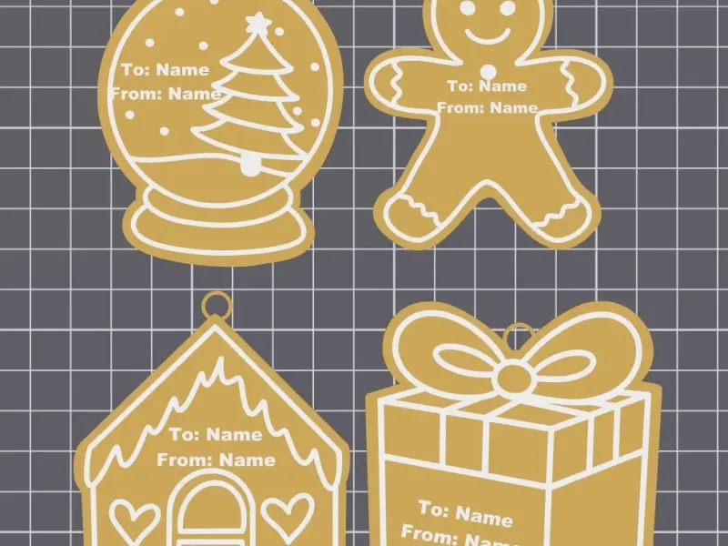 Graziosi Tag Regalo di Natale – Testo Modificabile | Confezione Regalo Fai da Te