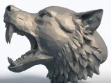Low Poly Angry Wolf Head - Geometric Wolf Sculpture-8