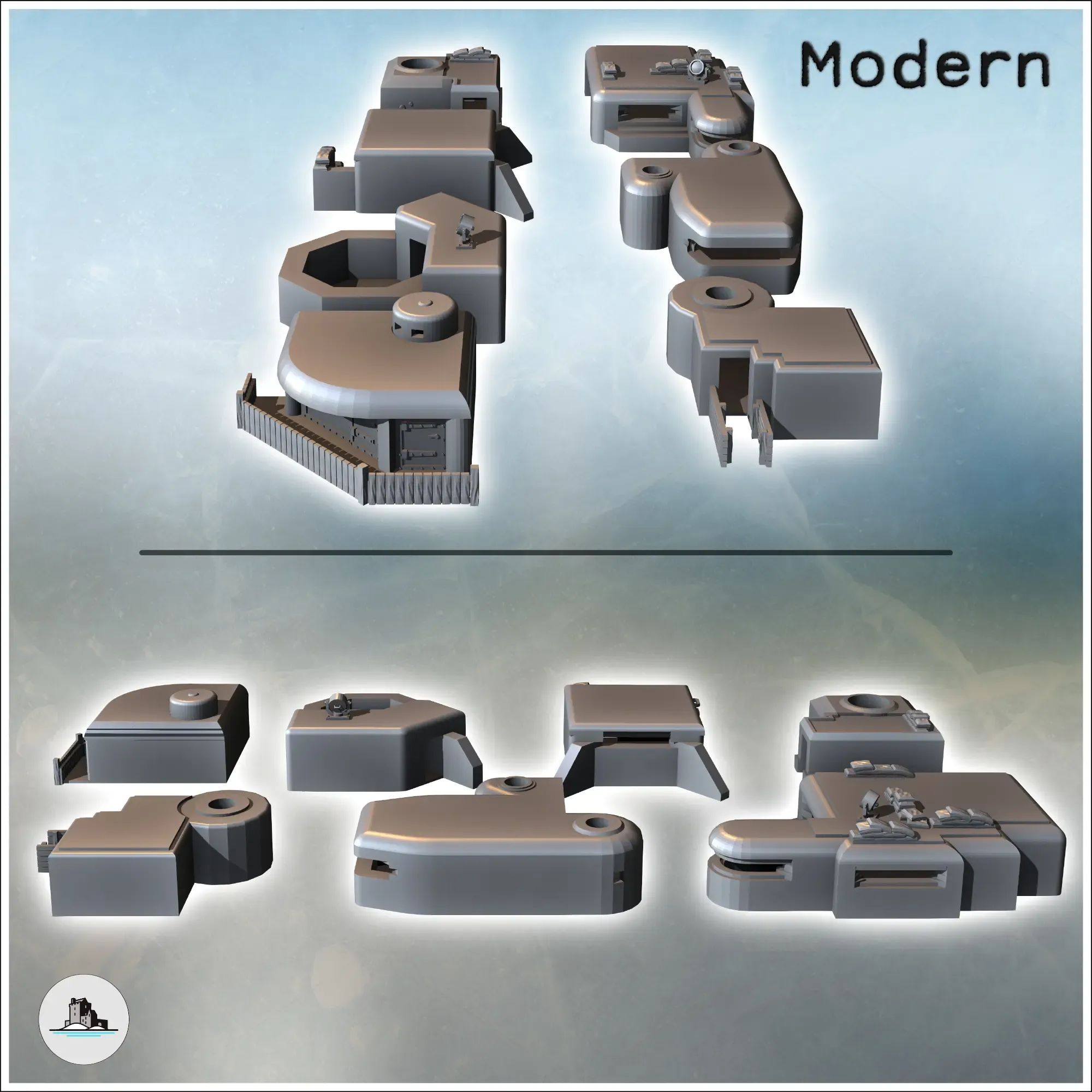 Set Of Seven Military Bunkers With Different Configurations 3d Models Download Creality Cloud