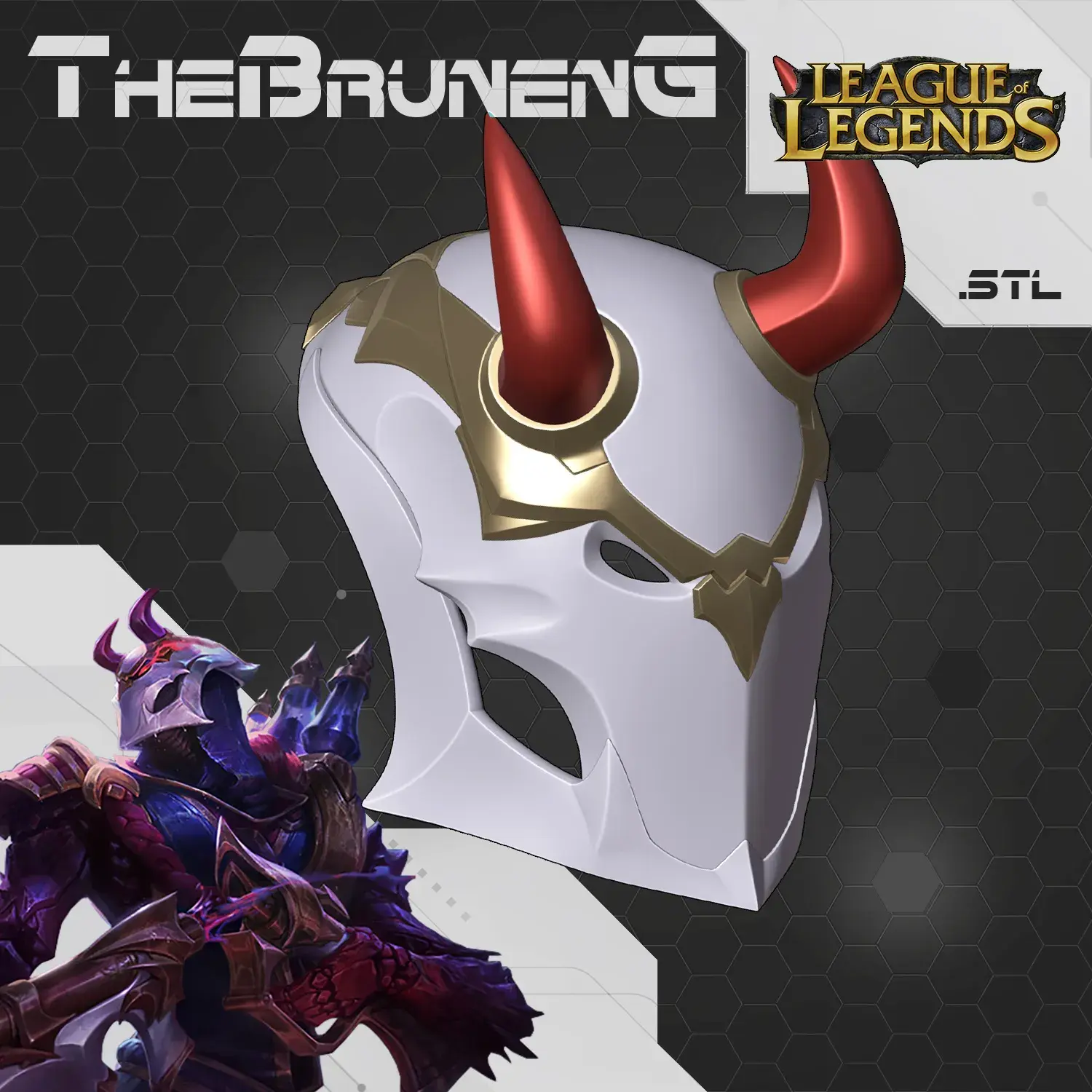 Blood Moon Jhin Mask League of Legends Cosplay LOL