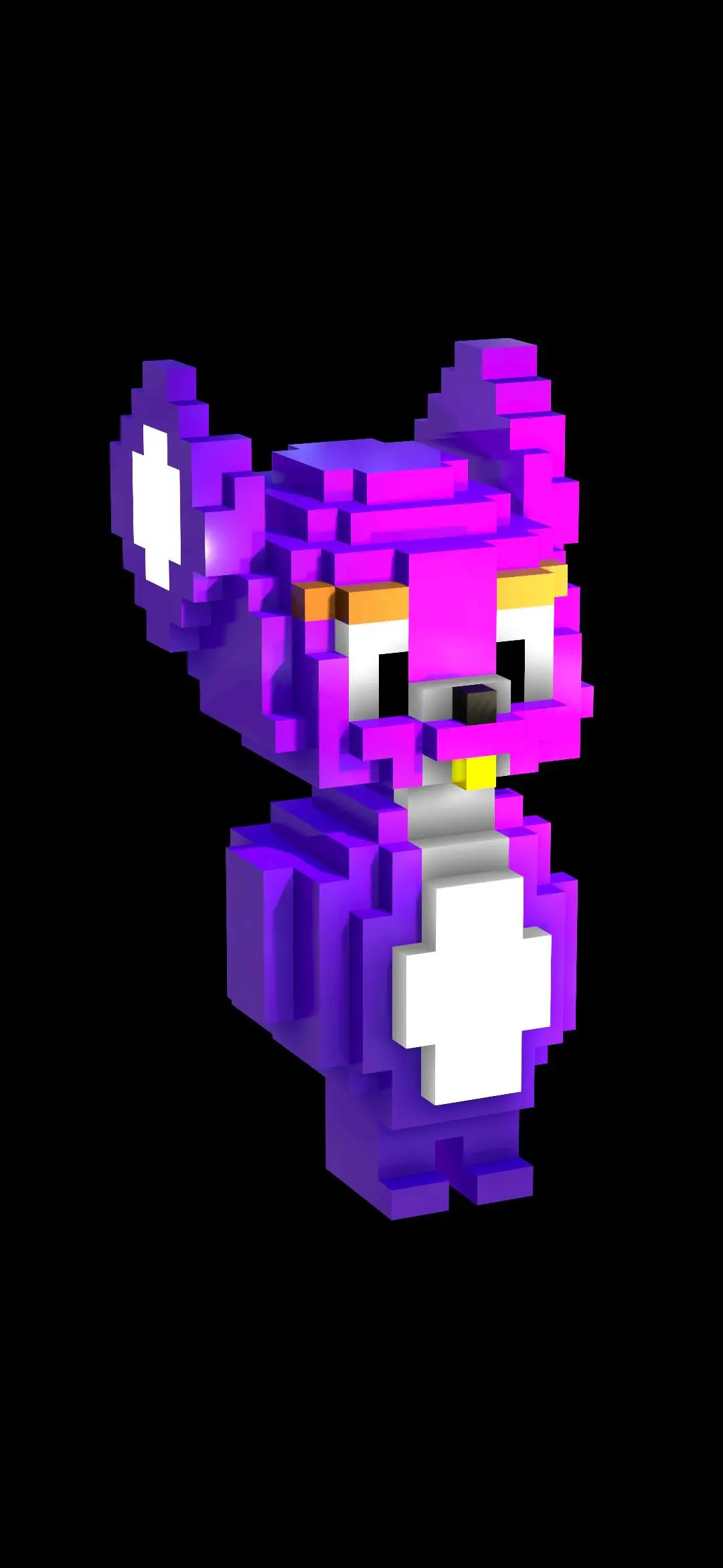 Cute Mouse in made of cubes in many colors