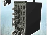 Modern residential building with escape ladder and access st-0