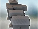Set of four modern houses with a chimney brick walls and ent-4