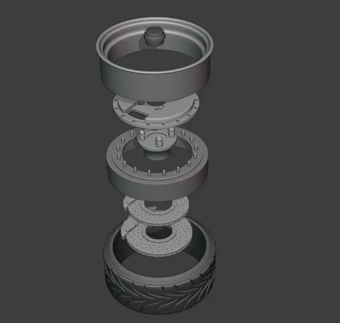 GLA WHEEL SET 3 OFFSETS separated HUB 3D print model