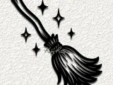 witches broom halloween wall art home decor-0