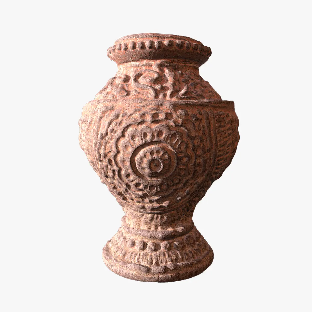Mandala Pişmiş Toprak Saksı
