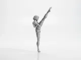 High Kick Ballet Dancer Female Figure 3D Printable-1