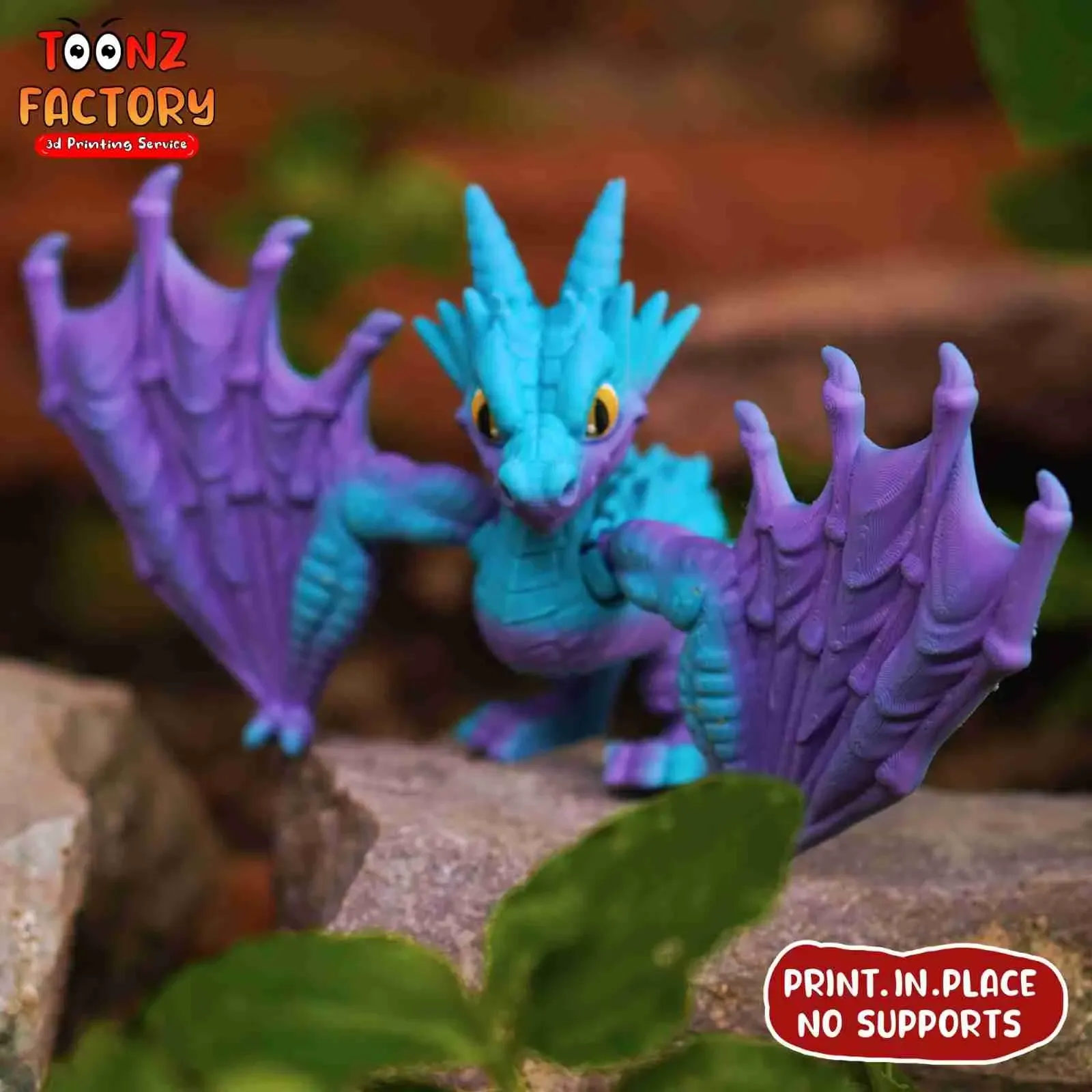 PRINT-IN-PLACE CUTE FLEXI WYVERN DRAGON ARTICULATED