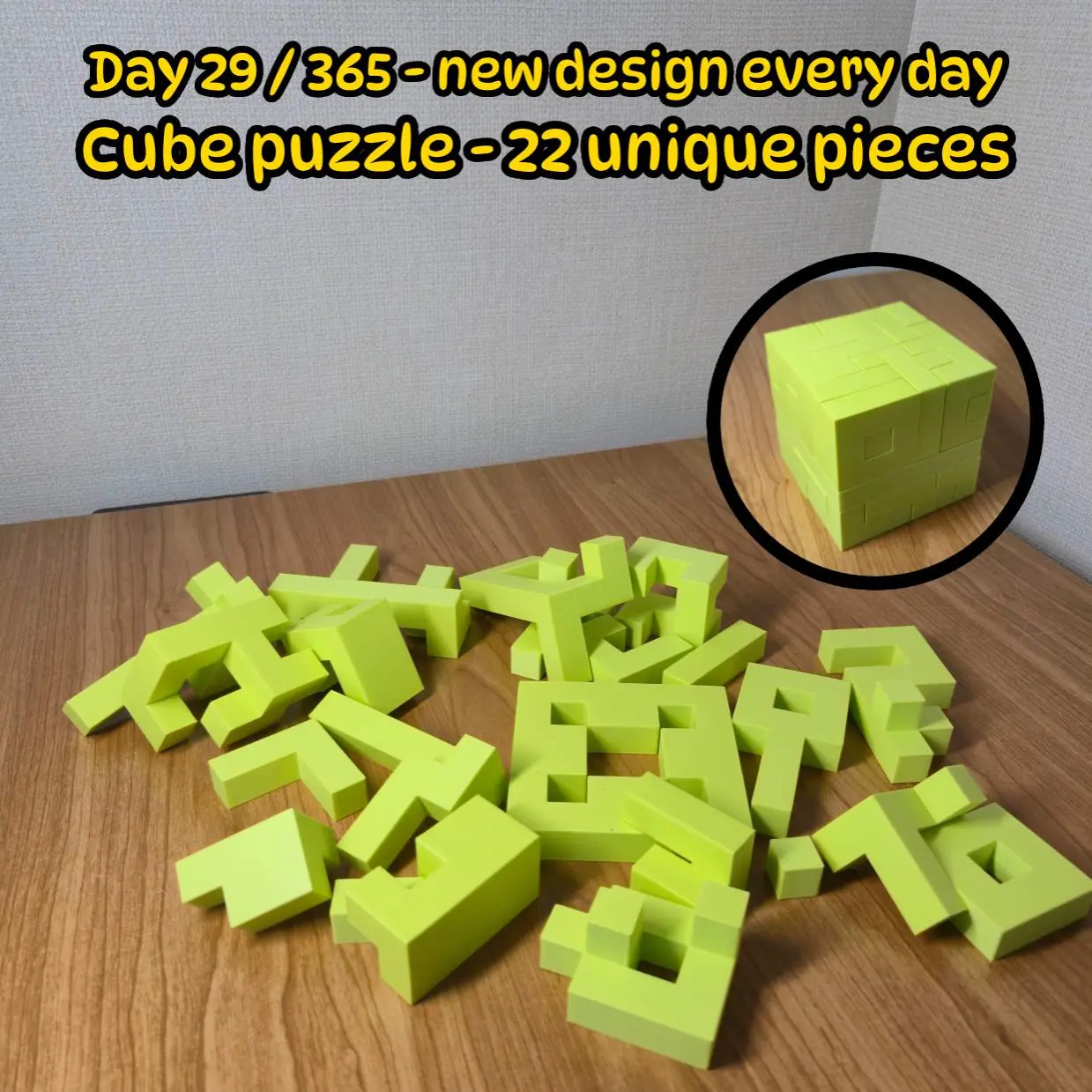 Cube Puzzle – 22-Piece Geometric Assembly Challenge