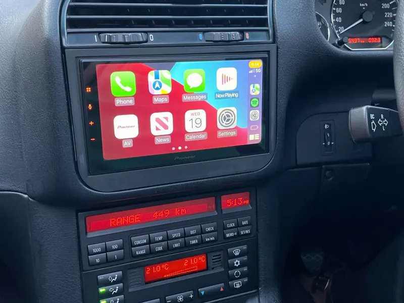 e36 2 din frame radio + air con