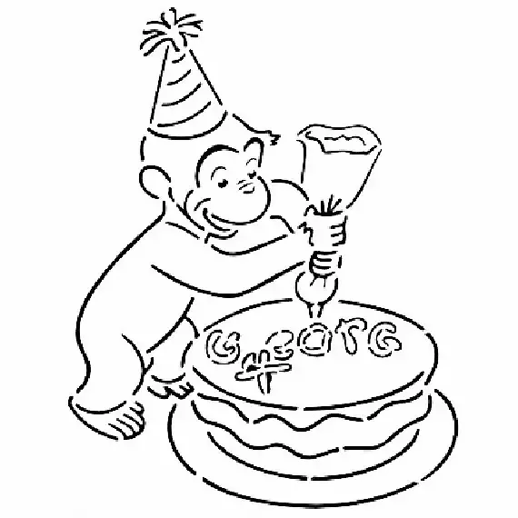 Curious George stencil