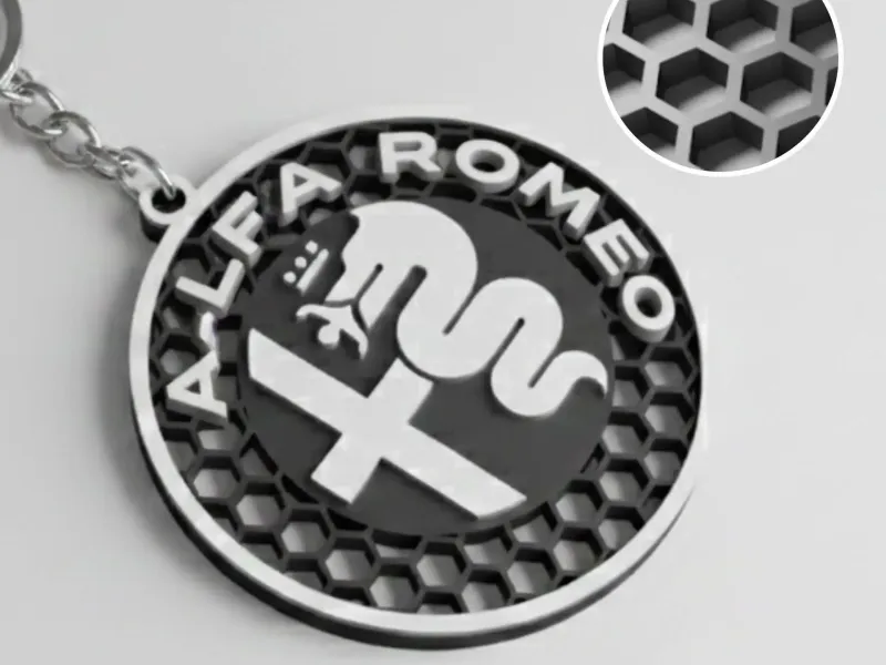 Alfa Romeo honeycomb keychain
