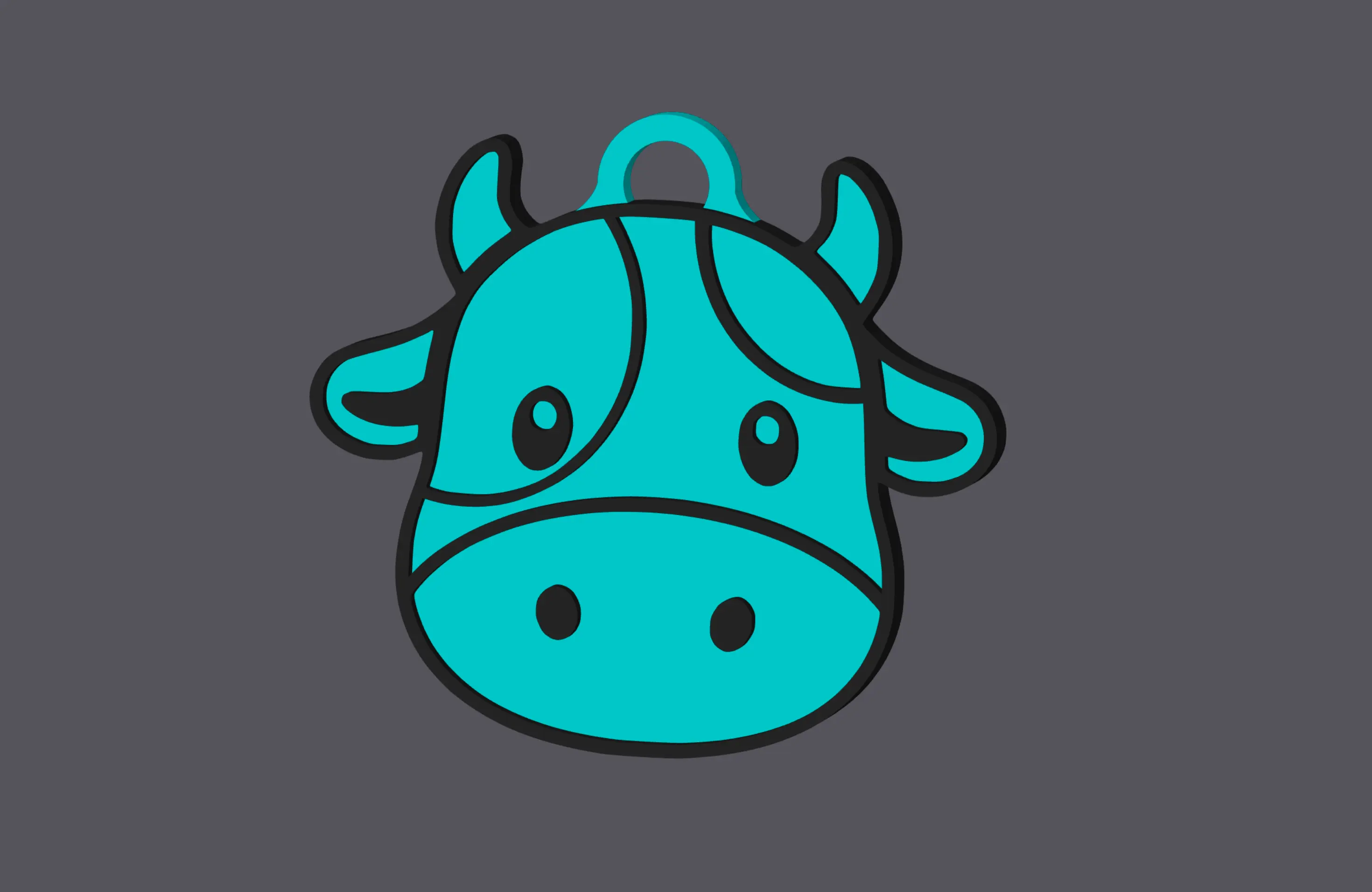 Cow Head - Farm Animals - Keychain v1