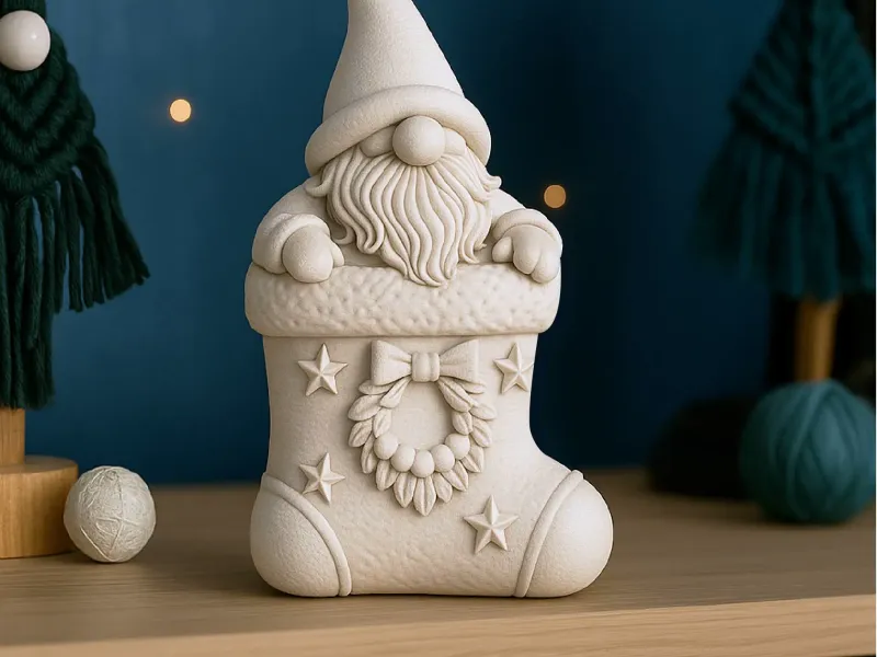 クリスマスストッキングのノーム | 愛らしいホリデーオーナメント