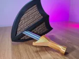 Medieval Shield & Sword Wall Headphone Stand-1