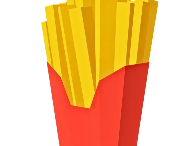 Cartoon French Fries Box STL Model