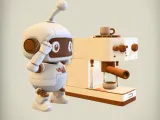 Confused Robot Coffee Machine Scene Funny Model-2