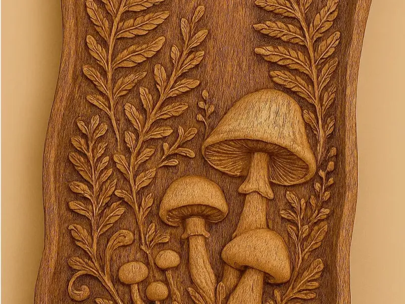 decoração de prato de cogumelo