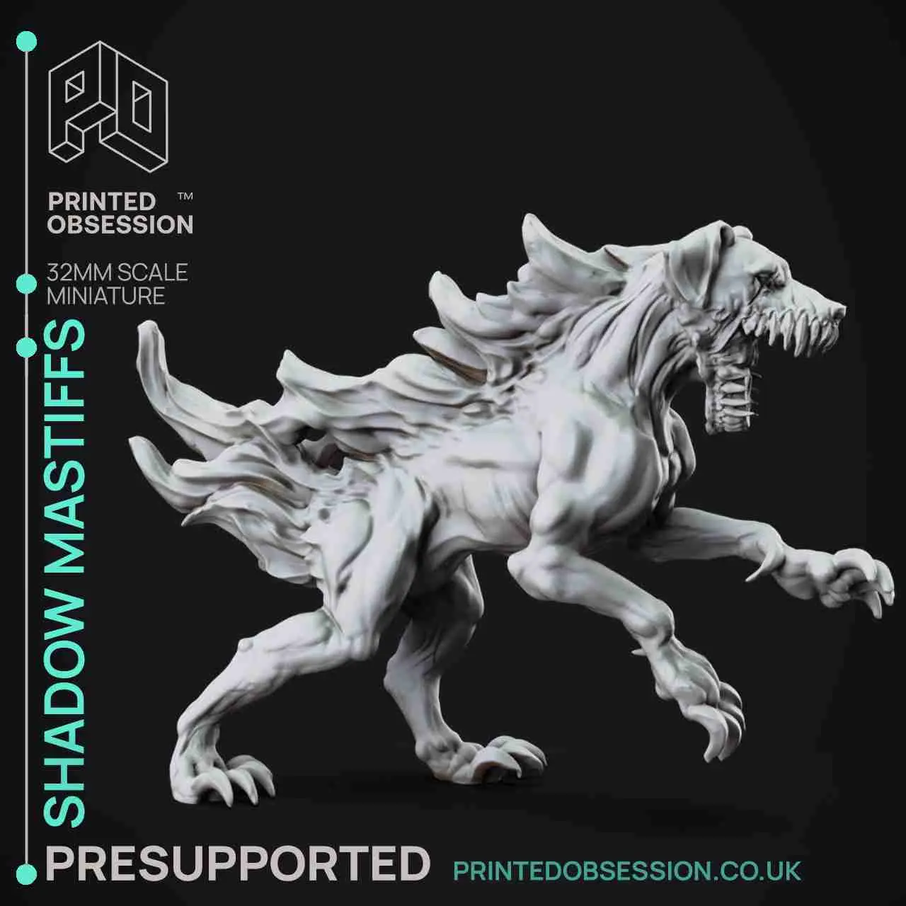 Shadow Mastiffs- Faywild Vs Shadowfell-Presupported- 32mm sc