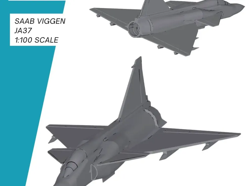 Saab Viggen JA37 tabletop Försvarsmakten NATO