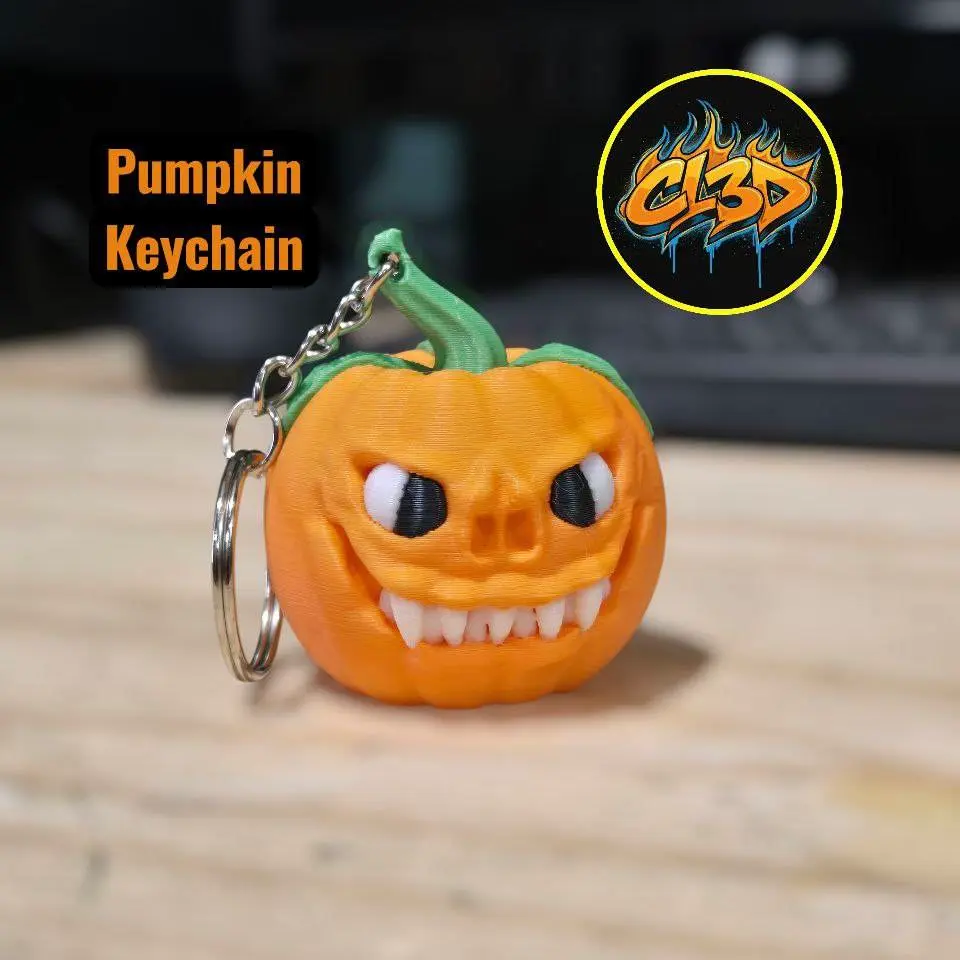 Scary Pumpkin Keychain