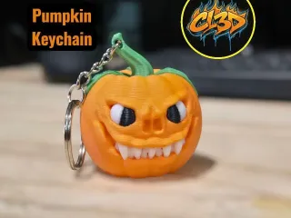 Scary Pumpkin Keychain