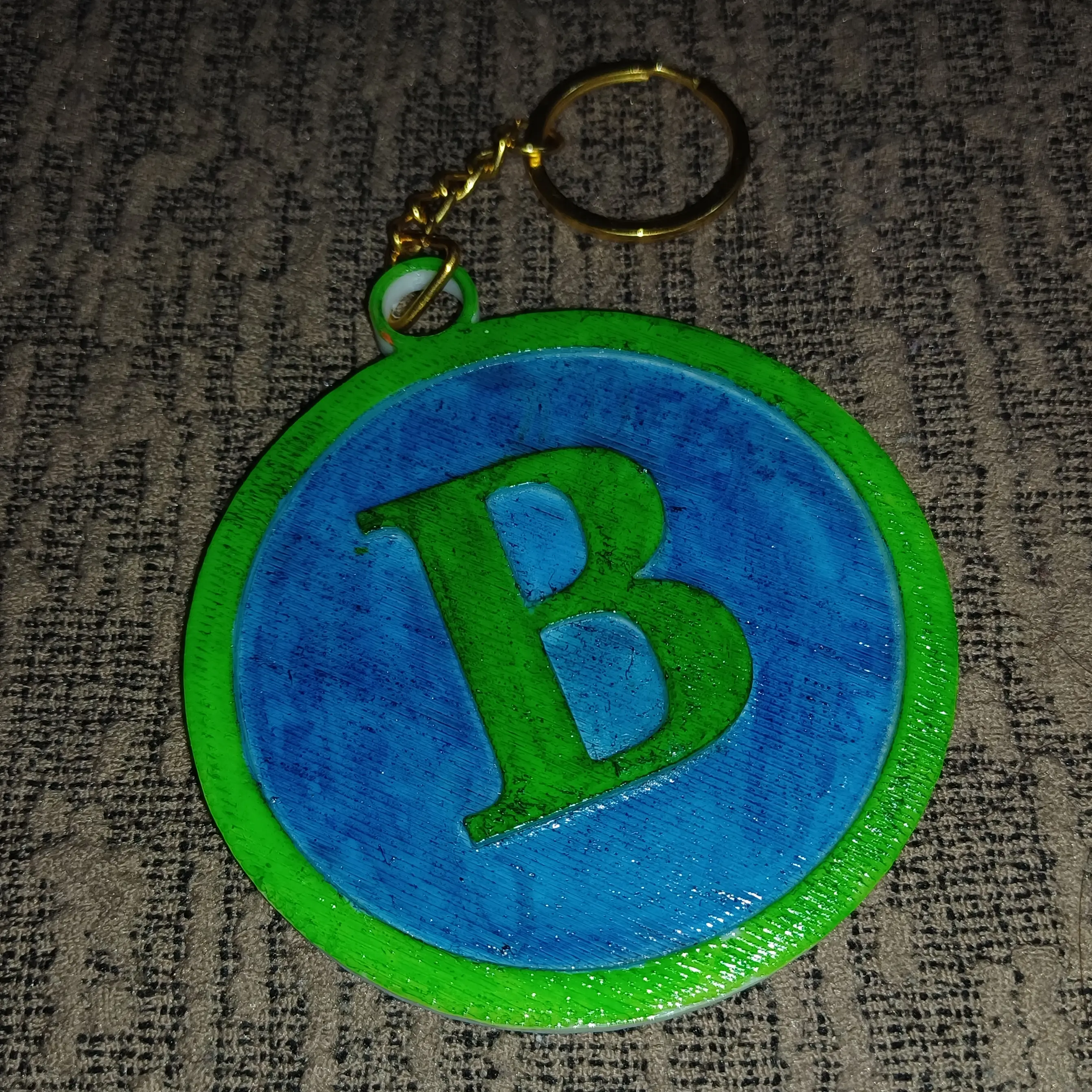 B Keychain - Name Initial Decoration