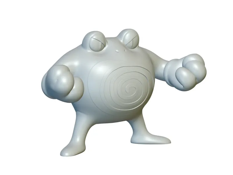 Pokemon Poliwrath #62 - Bereit für den 3D-Druck!