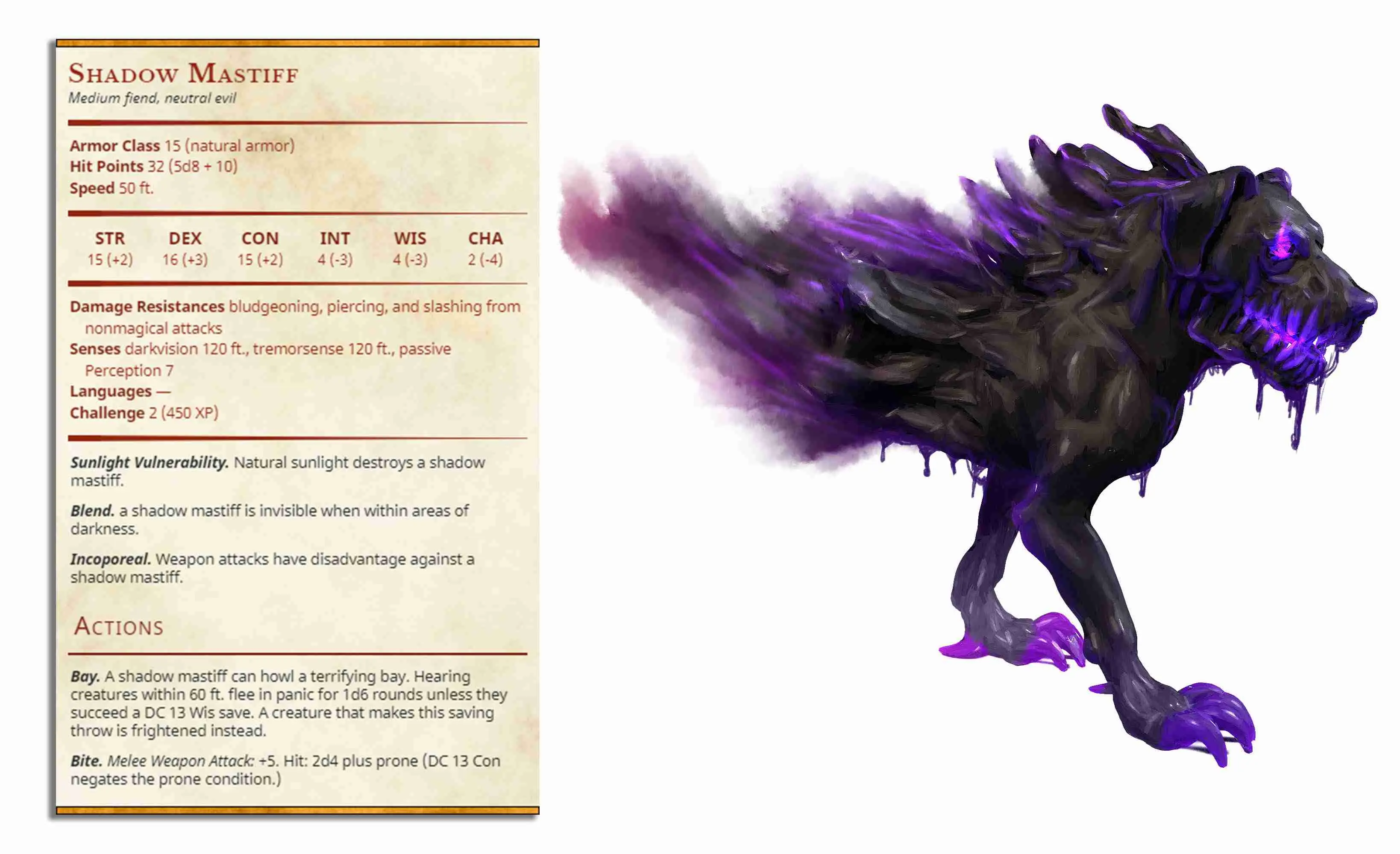 Shadow Mastiffs- Faywild Vs Shadowfell-Presupported- 32mm sc