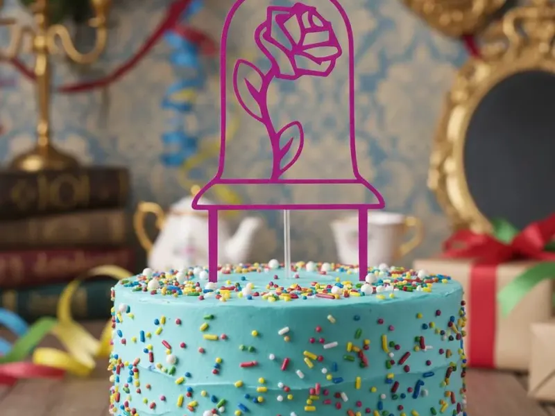 Enchanted Rose Cake Topper from Beauty and the Beast